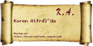 Koren Alfréda névjegykártya